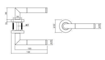 ProGriff TD-Bastian auf Rosette–Chrom/Nickel matt
